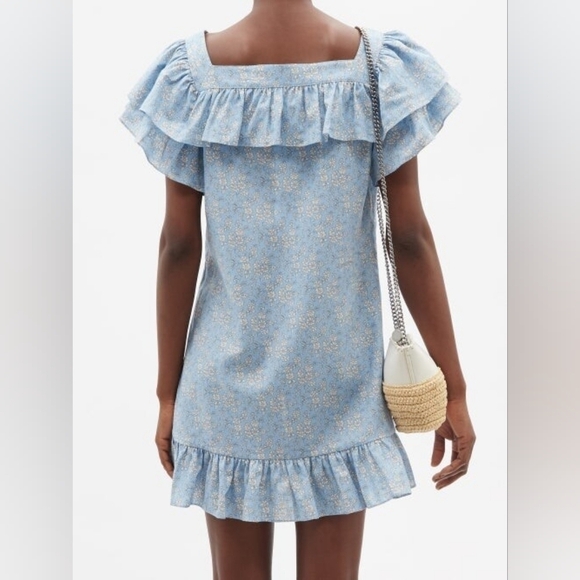 The Vampire's Wife The Cry Baby Ruffled Floral-Print Mini Dress (UK 12) - Picture 6 of 13